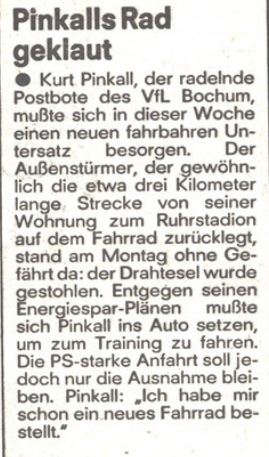 peterbahner's tweet photo. Kurt Pinkalls Fahrrad gestohlen!
#Pinkall #Ruhrstadion #Postbote https://t.co/qJpw0eK1m2