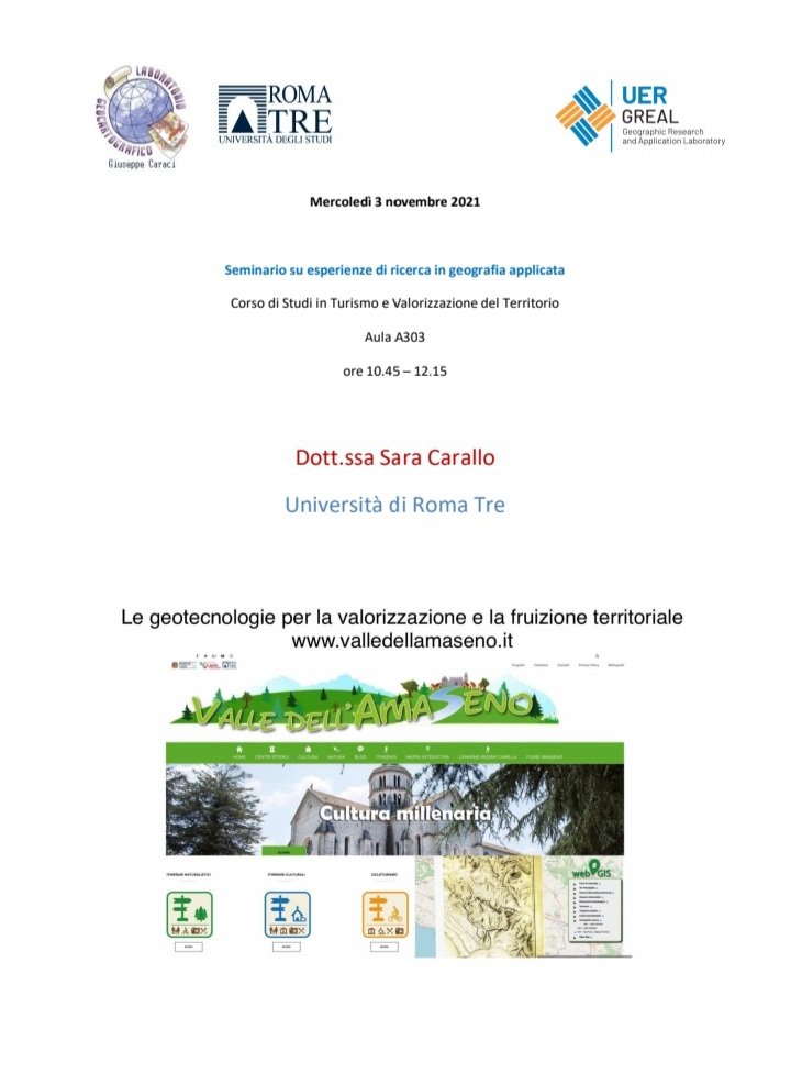 📢 Non mancate oggi a questo appuntamento!

📌 Ore 10:45
📌 Aula A303
📌 presso l'<a href="/UniEuropeaRoma/">Università Europea di Roma - UER</a>

Sara Carallo tratterà de
"Le geotecnologie per la fruizione e valorizzazione territoriale"

#geotecnologie
#geografia #seminario #universitaeuropeadiroma #cisge #uer #greal #Turismo