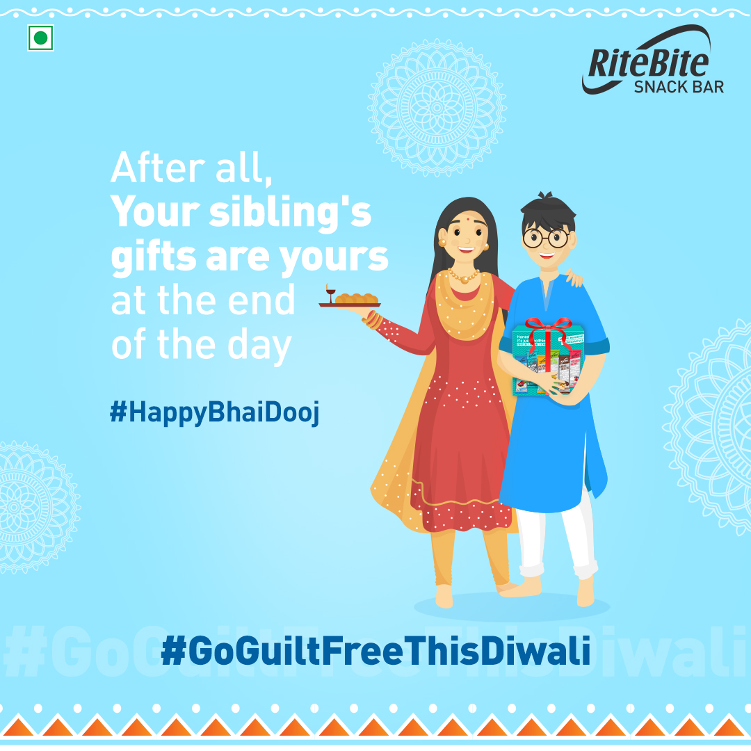This Bhai Dooj, nourish your unconditional bond with real nutrition and celebrate health with your loved ones. Dive into a flavourful paradise full of nutrition and binge eat with zero guilt.
.
#RiteBite #HappyBhaiDooj #Diwali #SiblingLove  #YourRiteSnack #GoGuiltFree