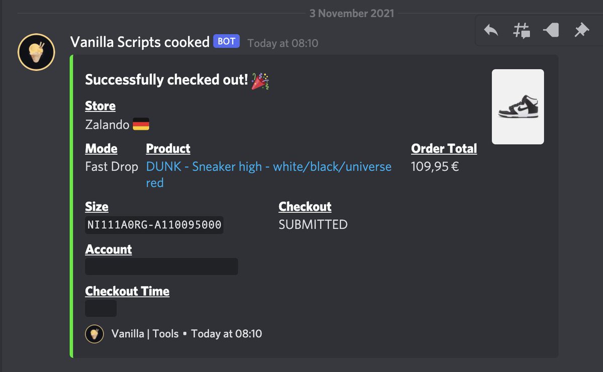Success posted in @_VanillaCop by Paulp