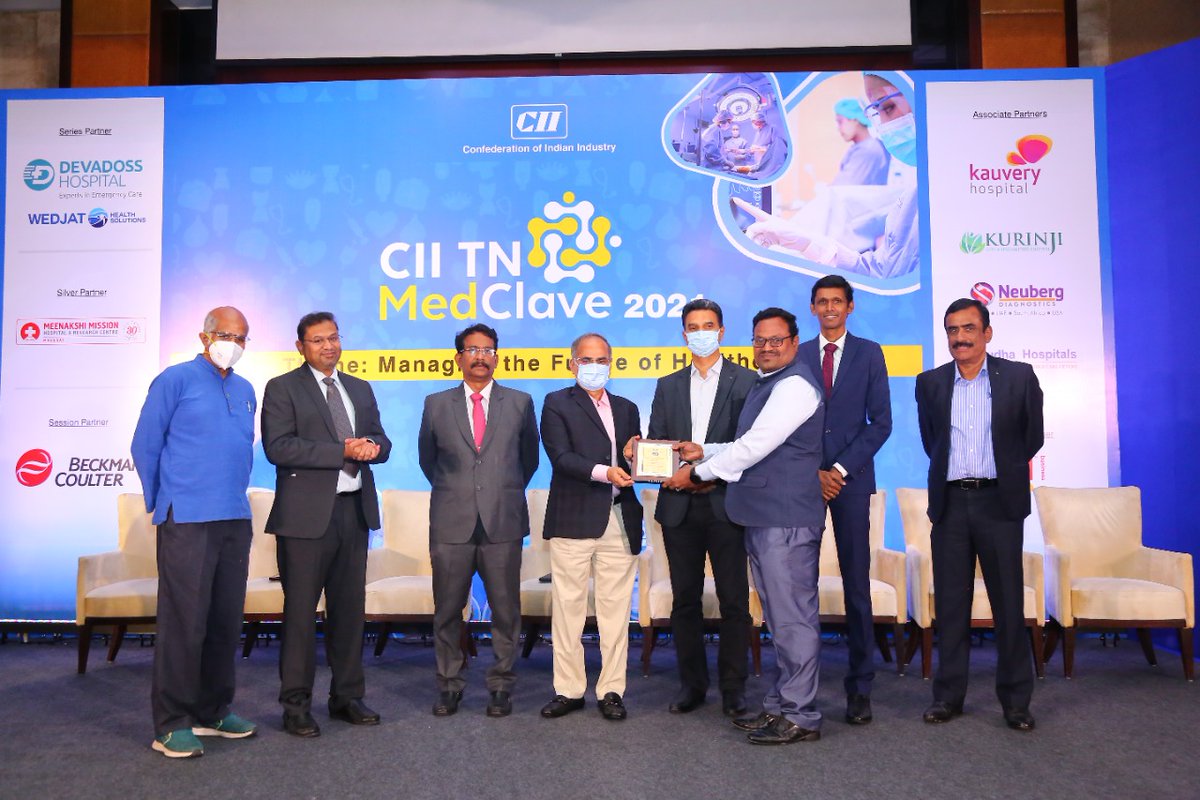 OfficialMMHRC's tweet photo. Meenakshi Mission Hospital bagged four awards for its excellence in the specialties of Gastroenterology,
Neurosciences, Nephrology & Urology, and Emergency & Critical care at the CII TN MEDCLAVE Conference 2021, held in Chennai.
#awards #CIITN #alwaysfirst #alwaysbest #mmhrc https://t.co/W3sQuBtE2j