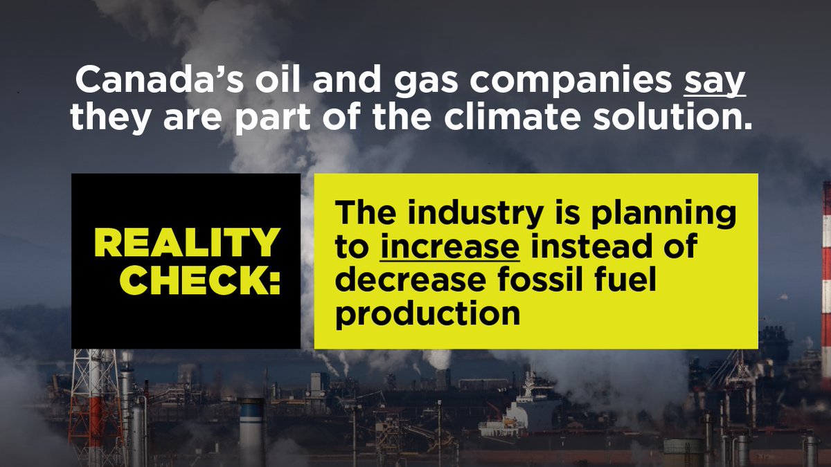 CCDale's tweet photo. Canada's largest oil and gas producers' ‘net-zero’ ‘climate’ plans are PR spin that will accelerate the climate crisis — not help Canada and the world limit warming to 1.5ºC. #BigOilReality #KeepItInTheGround #cdnpoli #ableg  
Uncover the facts: https://t.co/xDcqSSpLA8 https://t.co/5de6ArgGKF