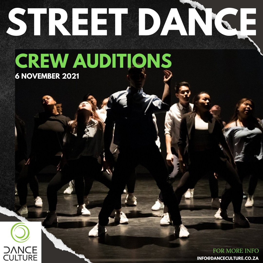 DanceCultureS's tweet photo. Hip Hop & Street Dance Crew Auditions happening this Saturday 6 November 2021. Come through! - https://t.co/NKe9BrlRT4
#dancesa #southafricandance #streetdancecrew #hiphopcrew #dancesouthafrica #dance #hiphopdance #streetdance #hiphop #auditions #recruiting #recruitment https://t.co/0sRY2sRKUt