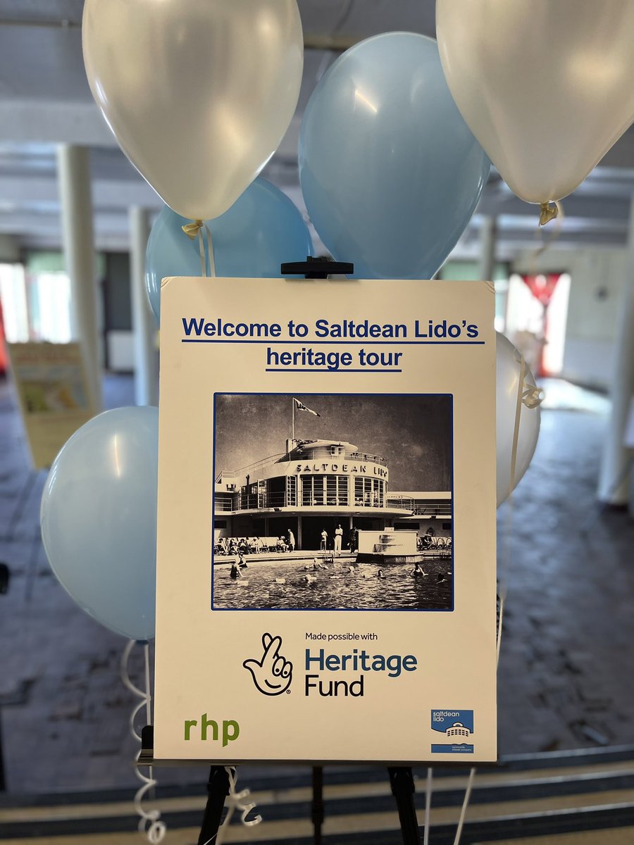 SaltdeanLido's tweet photo. Historic visit!

We’re thrilled to have given 180 people a behind-the-scenes heritage tour of Saltdean Lido before works begin.

Thanks to support from the @HeritageFundUK and 7 CIC volunteers, the public learnt about the derelict Time Trap before restoration begins.

#Brighton https://t.co/moXvPpB4q2