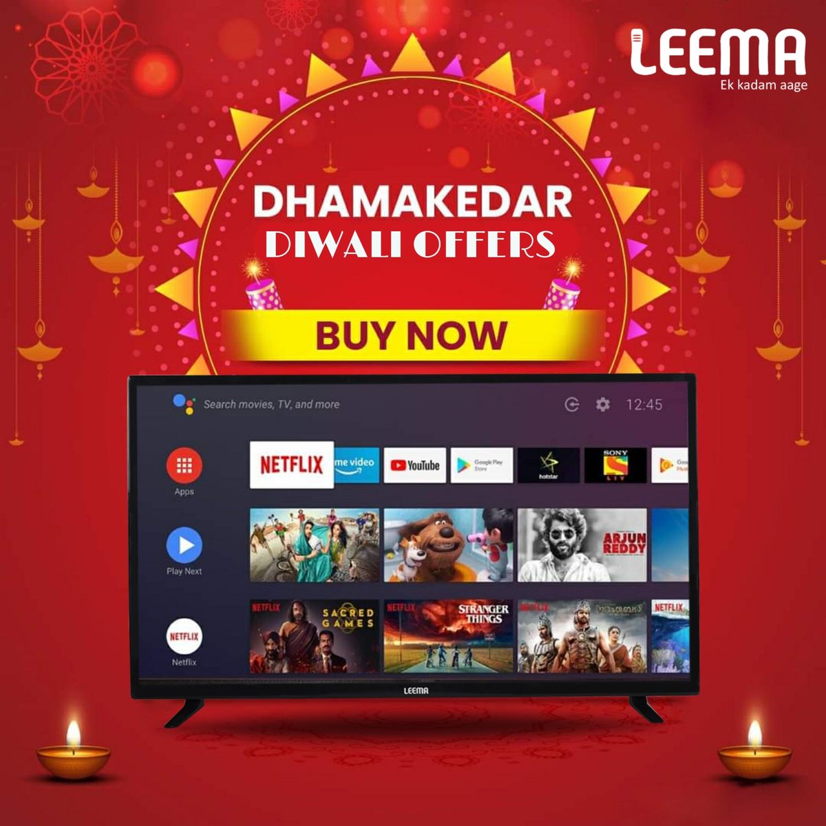 SmartLeema's tweet photo. This Diwali is going to be extra special. How, you ask? Leema TV is offering incredible discounts on their range of Smart TV. Grab this opportunity now!

Buy Now: https://t.co/AFVCjixCiT

.
#LeemaSmartTV #LeemaTVLooksBetter  #Leema #LeemaTV #Pashin https://t.co/9YUvao0EMt