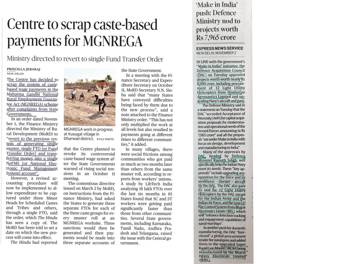 imRavikantYadav's tweet photo. Study on #ClimateRecovery
#methanepledge #ForestPledge
Update on #CAATSA waiver #Quad
#MakeInIndia Defence Procurement
#climatefinance
Centre to scrap #Castebased #MGNREGA payment https://t.co/nEPDAZjpCh