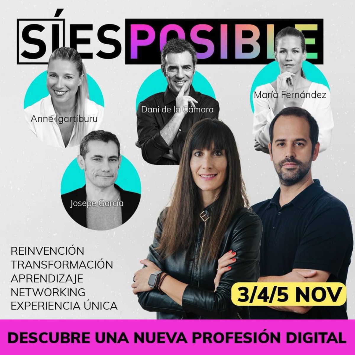 🎉 Comienzan 3 días de puro aprendizaje en el #EventoSíEsPosible, de la mano de <a href="/ana_pedroche/">Ana Pedroche</a> y <a href="/Fran_de_Vicente/">Fran de Vicente</a> 🔝

#SíEsPosible #EventoDeLaReinvención #Aprendizaje #Networking #ExperienciaÚnica #ReinvenciónProfesional #Coach #ConseguirObjetivos #CrecimientoProfesional