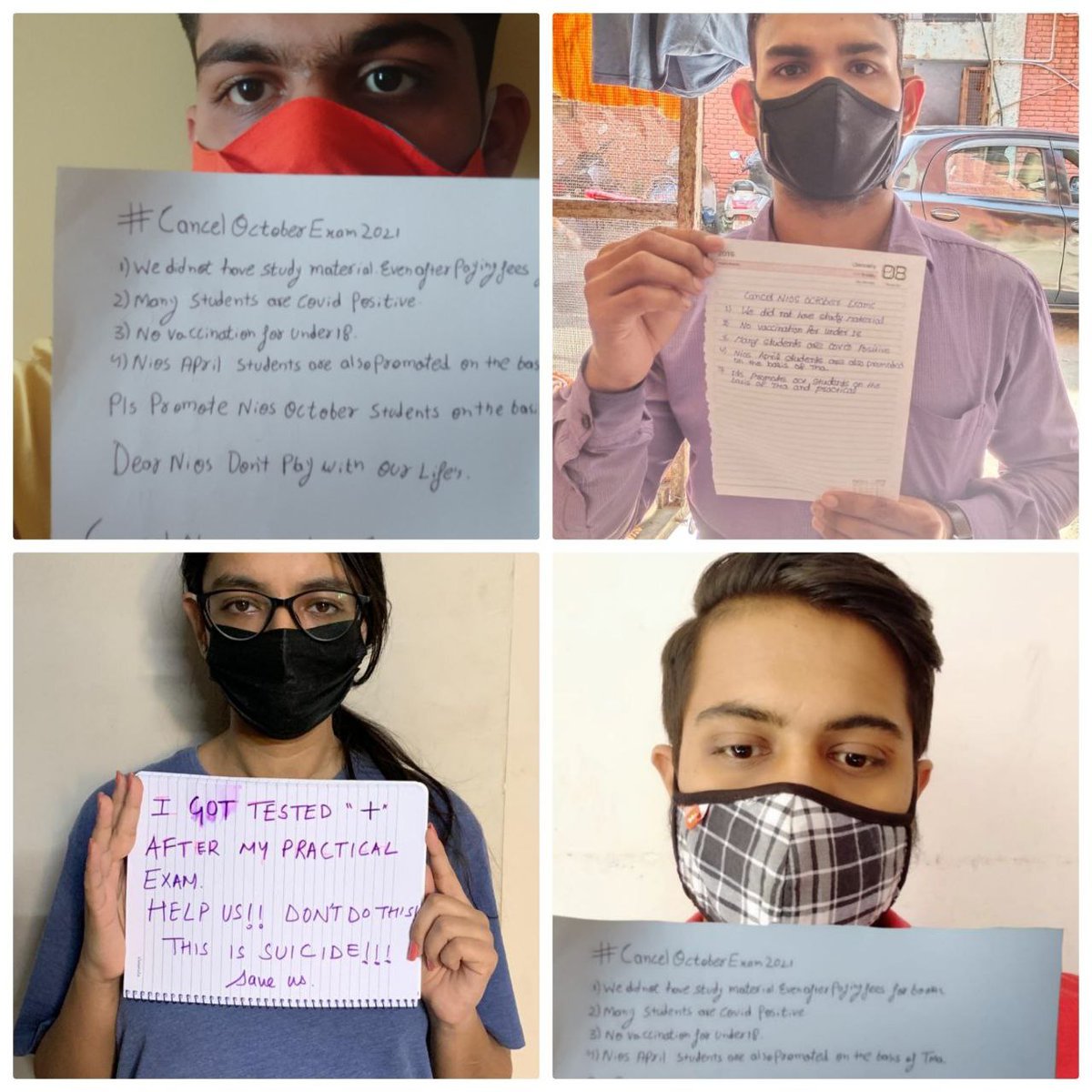 IamSaurav_1's tweet photo. According to Article 14 of the Indian Constitution,Everyone is equal before the law;still why  disparity endure?@niostwit  If june session exam can be cancelled&amp;why not now?
@AIJNSA_official Demands
#CancelNIOSExam2021
@ProfSarojSharma https://t.co/NCtOJlYvPM