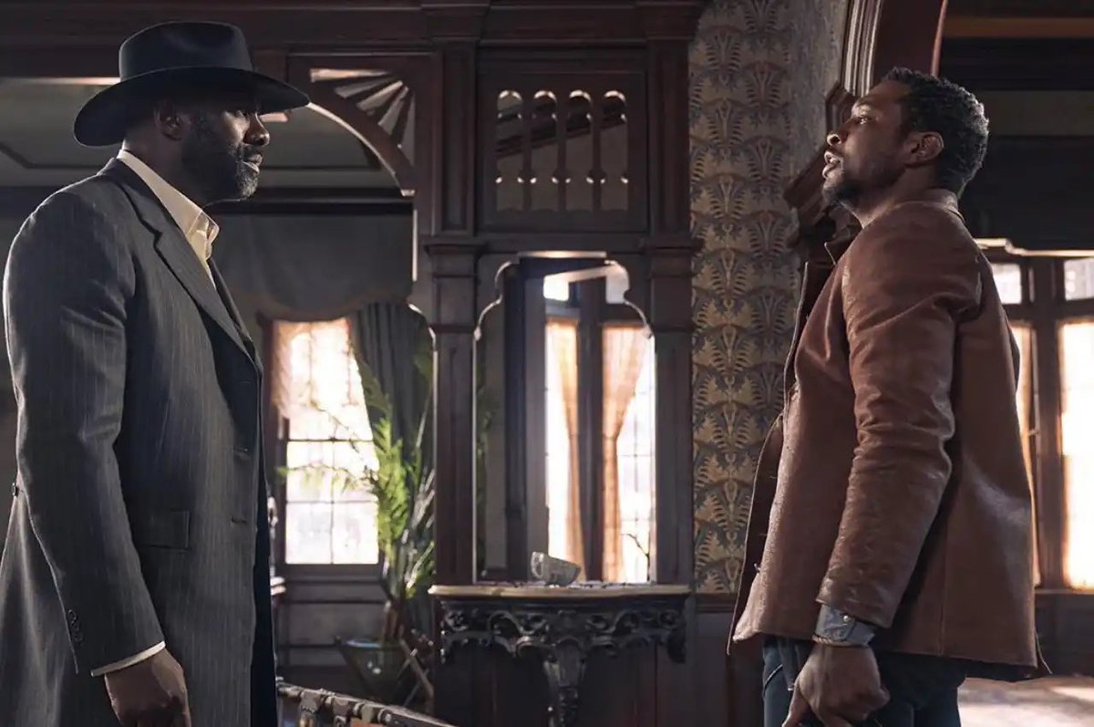SeattlePisan's tweet photo. -“This is a wanted man. Turn his body in you’ll get $5,000 for your church.”

-“Why aren’t you taking him in yourself?”

-“I’m worth ten.”
#TheHarderTheyFall  @NetflixFilm 
Hot damn, Jonathan Majors is having himself a YEAR. https://t.co/Bpz6dCFS9w