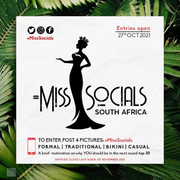 Closing date 28 Nov #MissSocialsSA