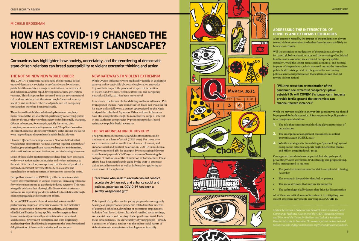 crest_research's tweet photo. How has COVID-19 changed the violent extremist landscape? By @mbgdeakin ⬇️ #COVID19 #CSR12 https://t.co/GubzUbwrEZ https://t.co/j2Jm8tpHBM