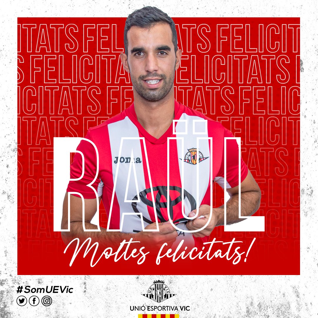 UEVic_'s tweet photo. 🥳 MOLTES FELICITATS!

🎂2️⃣8️⃣ @RaaulGarcia5 🧜‍♂️⚽

Gaudeix del teu dia, Raül! 🙌

#SomUEVic 🔴⚪
#1cat2 #futbolcat https://t.co/Arij0L7ESP