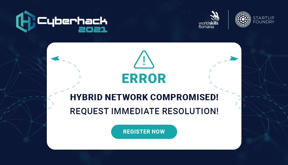 🌐 Ce se întâmplă când o rețea hibridă este compromisă? Cum putem rezolva situația într-un mod cât mai eficient? 

Răspunsurile la aceste întrebări reprezintă provocarea activității #CyberChampionship din cadrul evenimentului #Cyberhack2021! 🦾 
buff.ly/3nP1gqO