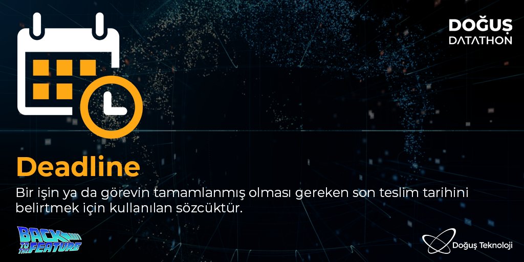 DogusTeknoloji's tweet photo. Datathon poje teslim tarihi için deadline yaklaşıyor! 📣 Gerçek iş verilerini kullanarak hazırladığın projeni 5 Kasım tarihine kadar teslim etmeyi unutma. 😉

#Backtothefeature #Doğuşdatathon #Datathon #GeleceğiTasarla https://t.co/yCe5TbS9mm