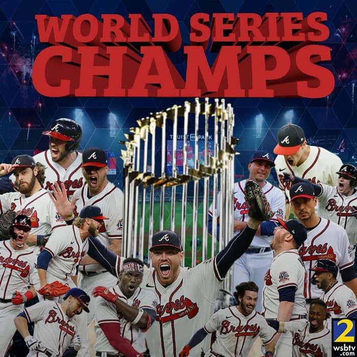 imsantarick's tweet photo. What an incredible run! Congratulations Atlanta @Braves! World Champions! #WorldSeries #Braves https://t.co/OXmtZIV9eY