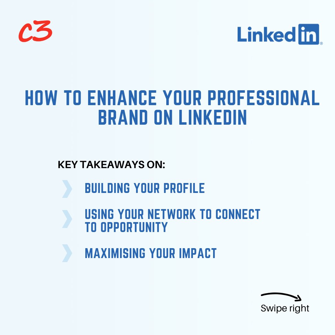 wegrowwithc3's tweet photo. If you missed our workshop on how to Enhance your Professional Brand on @LinkedIn we got you covered! 
We circled the top tips for you to help you build a strong profile, expand your network and engage with the right people on LinkedIn.  

#WeGrowWithC3 @LinkedInMENA https://t.co/SCmvLcY59N