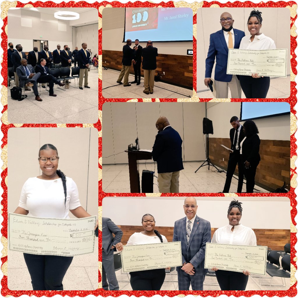 Drkathrynwash7's tweet photo. Congratulations to the newest @LUCollegiate100 members and Scholarship recipients DeShaun Bell &amp; Janeujua Ross!!! Keep striving and working towards greatness!! 
#WeAreLU @LamarUniversity https://t.co/33e6awCDjQ