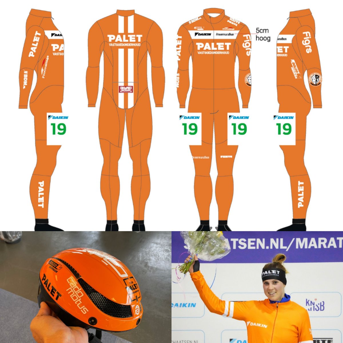 TeamPuurICT_BTZ's tweet photo. Zaterdag start Ineke op @Thialf als klassementleidster in het oranje leiderspak met bijpassende @CadoMotus schaatshelm 🧡 #meermarathon #marathonschaatsen #PaletVastgoedonderhoud #DolcoVerhuur #Procoatings #BDM #Figrs #UnivéDichtbij  #ByeNutrition #CadoMotus  #sailingdutchman https://t.co/wooT4aDJY5