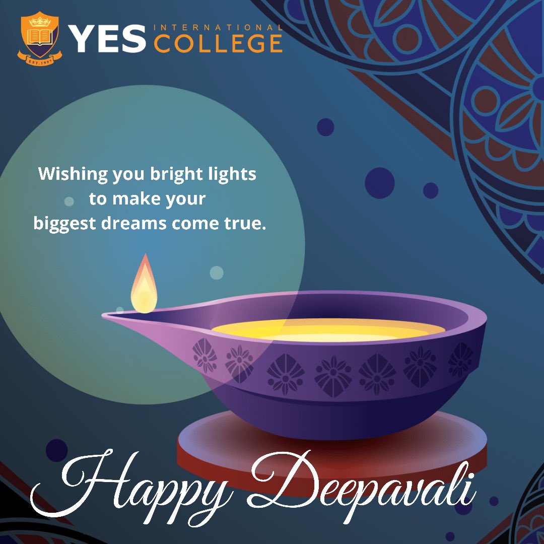 YESEDUMY's tweet photo. We would like to wish everyone a prosperous Happy Deepavali. Wishing you bright lights to make your biggest dreams come true. 
#AchievemorewithYES #YESInternationalCollege #YESACCA #yesfacultyofartanddesign #citycampus https://t.co/iW4tTWn51z