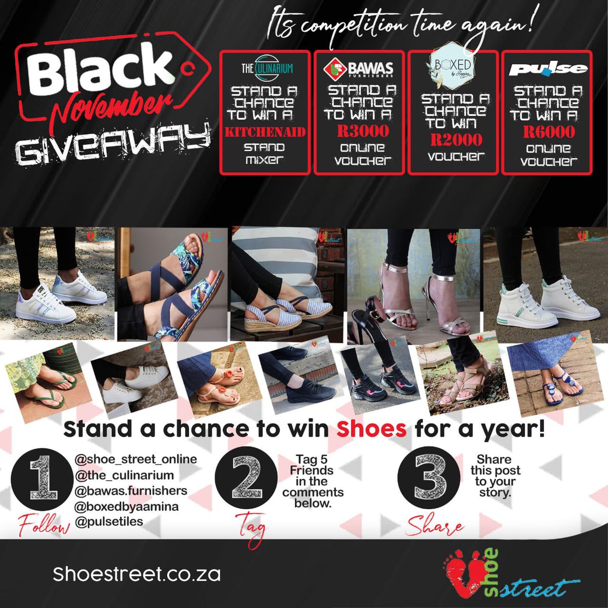 It’s giveaway time! 
Stand a chance to win a Kitchenaid stand mixer, a beach getaway, shoes for life and so much more!! 
All you need to do is:
Retweet this post
Tag a friend! 
Follow the rules on Instagram  
instagram.com/p/CVyAjWVqxBK/…

(This counts as a DOUBLE entry for you 😉)