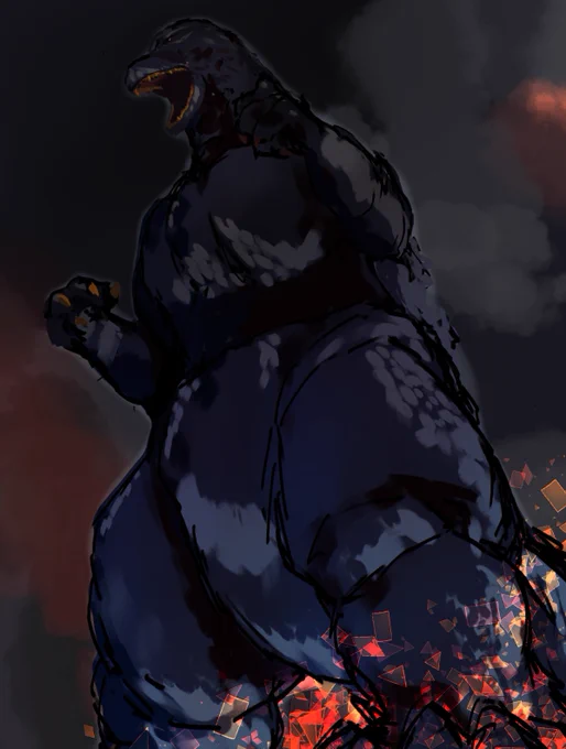 くまりんの描いたラフから描いた!
#GodzillaDay 
#ゴジラ
#ゴジラの日 
#ゴジラ生誕祭2021 