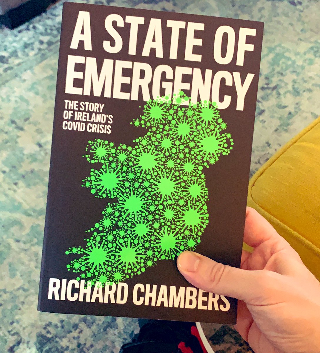 Jarlath's tweet photo. I’ll be chatting to @newschambers about this little beauty today. I have read it and I’ll definitely be reading it again😉. #RichardChambers #IrishmanAbroad https://t.co/xSobq56laB