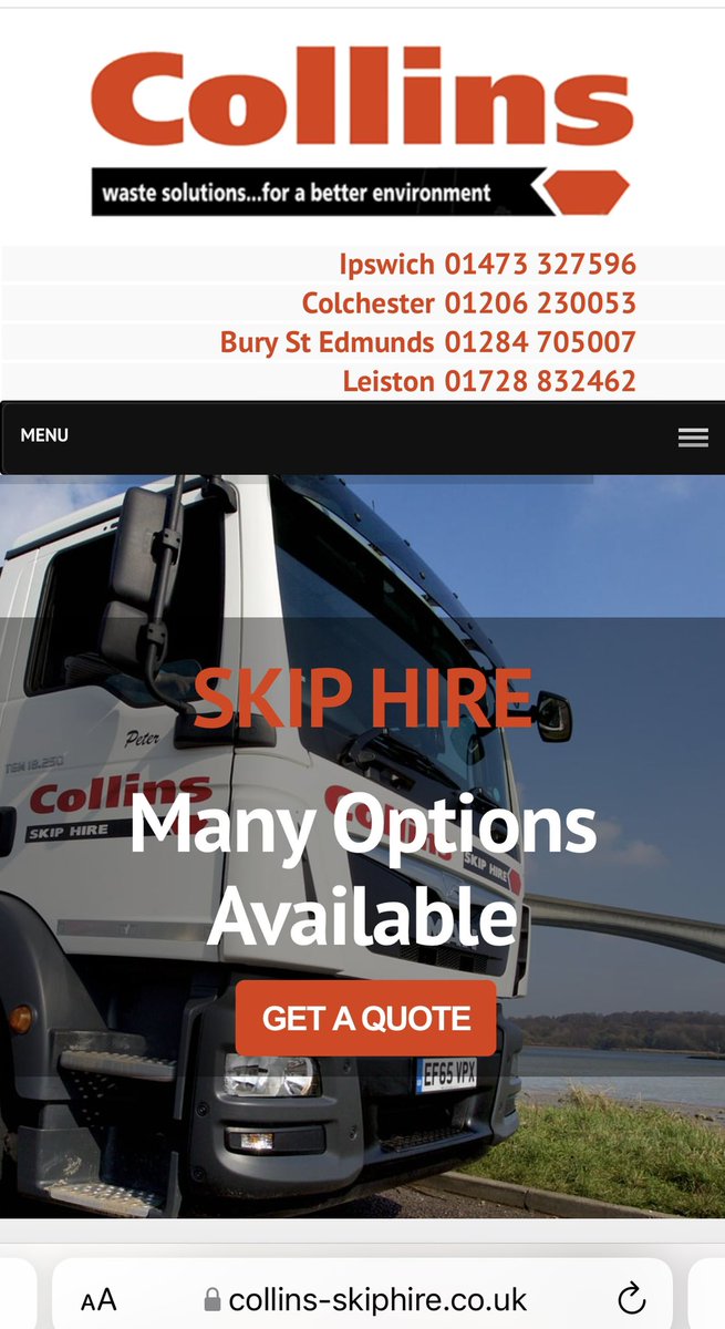Get A Quote today via the Collins website or ring 01473 327596 ☎️ for more info! collins-skiphire.co.uk