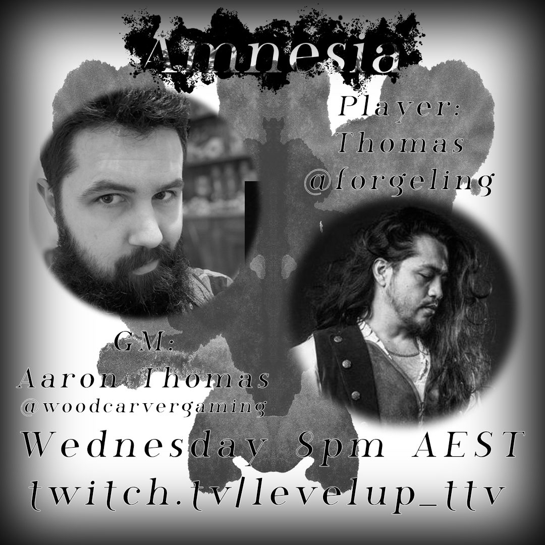 LevelUpTTV's tweet photo. Tonight is Amnesia Night! With @woodcarvergaming and the one and only @forgeling Currently in Beta how do you play a character you don't know? Find out tonight at 8pm ADST #twitch #liveplay #rpg #ttrpg #tabletop #fantasy #BETA #tabletoprpg #games #live #livestream https://t.co/sZjPYoXyfB