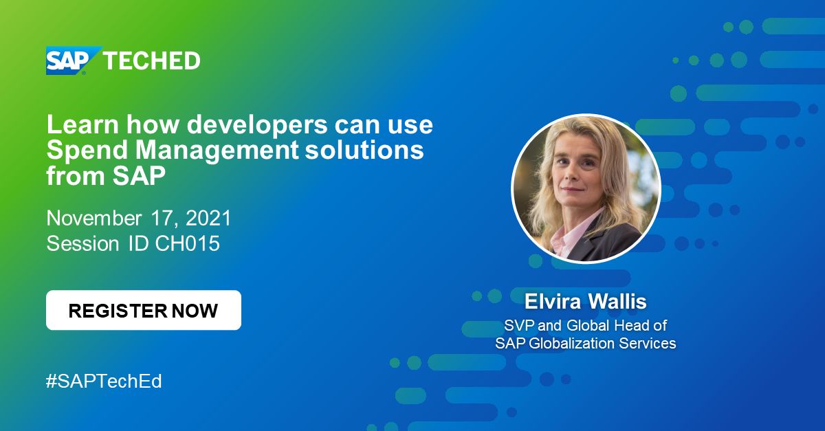 Join <a href="/ElviraWallis/">Elvira Wallis</a> &amp; other experts on November 17 to discuss how developers can make best use of #SpendManagement solutions from <a href="/SAP/">SAP</a>! Sign-up now: url.sap/y6semr
<a href="/_DSAG/">DSAG e.V.</a> <a href="/ASUG365/">ASUG</a> <a href="/VNSG/">VNSG</a> <a href="/SAPUserGroup/">UKISUG</a> <a href="/AUSAPE/">AUSAPE</a> <a href="/SBN_Norway/">SBN - SAP User Group Norway</a> <a href="/INDUS_Community/">INDUS</a> @SAPAusUserGroup <a href="/ASUGEcuador/">ASUG Ecuador</a>