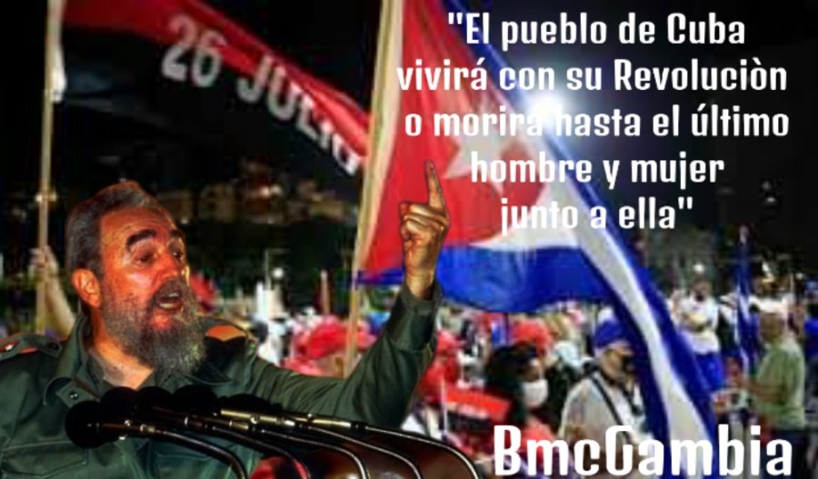 CubacooperaGh's tweet photo. “Los contrarrevolucionarios no tienen ningún derecho de hacer campaña contra la #Revolución ¡Se acabó!” #FidelEntreNosotros
¡Basta! No a marchas contra la Revolución.  No lo permitiremos. Déjennos vivir en Paz ¡carajo!
#PatriaOMuerteVenceremos
#CubaPorLaVida
#CubaPorLaPaz https://t.co/gzb9nD8vIy