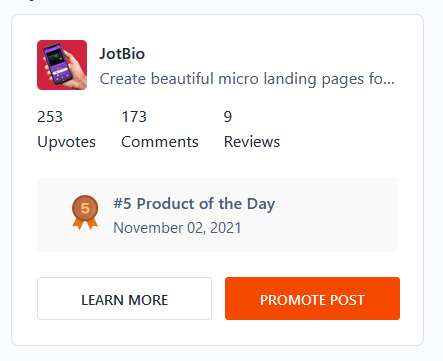 jotURL's tweet photo. We did it, people!
We came in 5th place in the Product Hunt launch on November 2nd. Thank you all for the support! ❤
Our post on PH: https://t.co/FZXicTfFN8
#producthunt #joturl #bio #digital https://t.co/KOPHcwzKJF
