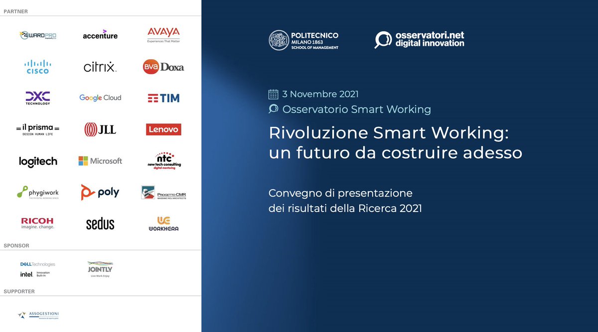 Osserv_Digital's tweet photo. Al via alle 10:00 il convegno "Rivoluzione #SmartWorking: un futuro da costruire adesso". Accedi o iscriviti per seguire il live streaming gratuitamente: https://t.co/vHgWvsRxeY #osw21 #osssmartworking https://t.co/rK7YMDHFTo