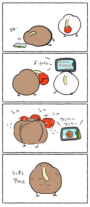 ボクササイズに挑戦するキーウィ 