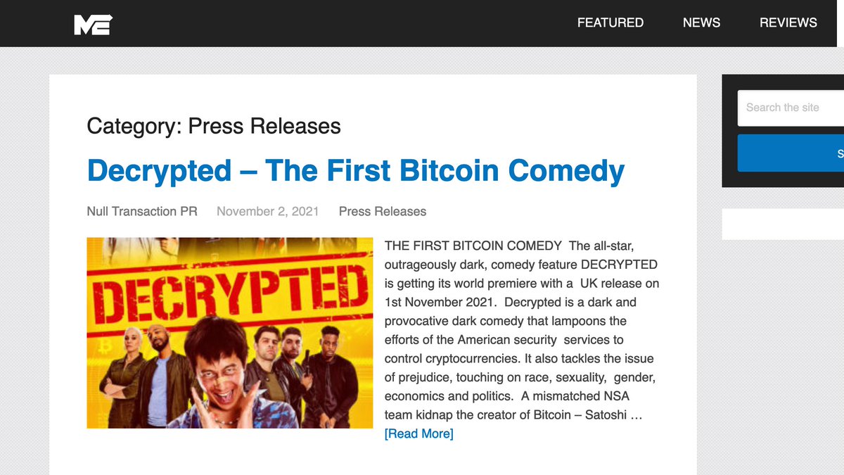 Substantial Films (@substantialfilm) on Twitter photo Thanks <a href="/themerklehash/">The Merkle Hash</a> for featuring news of #decryptedfilm
themerkle.com/decrypted-the-…
#bitcoin #comedy #satoshinakamoto Thanks <a href="/themerklehash/">The Merkle Hash</a> for featuring news of #decryptedfilm
themerkle.com/decrypted-the-…
#bitcoin #comedy #satoshinakamoto