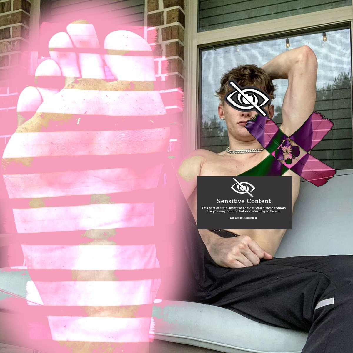 CensoredFag's tweet photo. One of us has bypassed our AI. No problem. He's already fired. This pic is just a gift, so as not to waste the work done. Do not get used. #censored #porn #foot #feet #chastity #master #slave #cashfag #uselessfag https://t.co/DkoVz9fHIM
