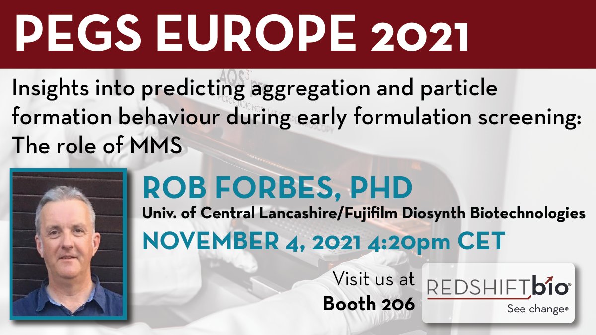 redshiftbio's tweet image. Learn how #MMS can examine and rank potential formulations with increased measurement sensitivity & reproducibility over standard techniques for #biomolecule #secondarystructure determination! Our presentation featuring Dr. Rob Forbes is at 4:20pm tomorrow #PEGSEurope!
