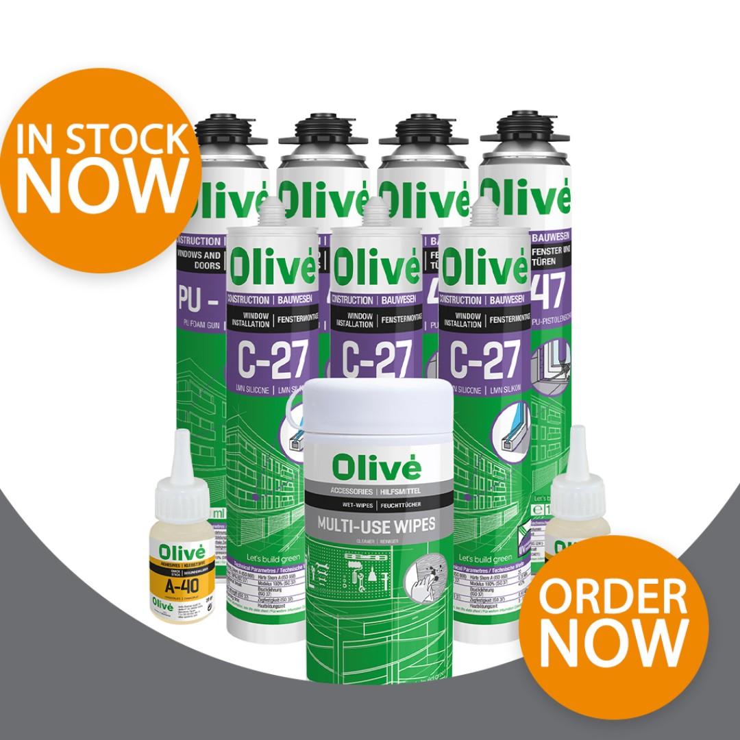We stock a huge range of Olive products at our trade counter.
The CREAM CLEANER can remove ingrained dirt, stain and pollution in all types of PVC window and door frames, trims, fascia and claddings, without scratching. Can also be buffed to give a deep attractive sheen finish.💧