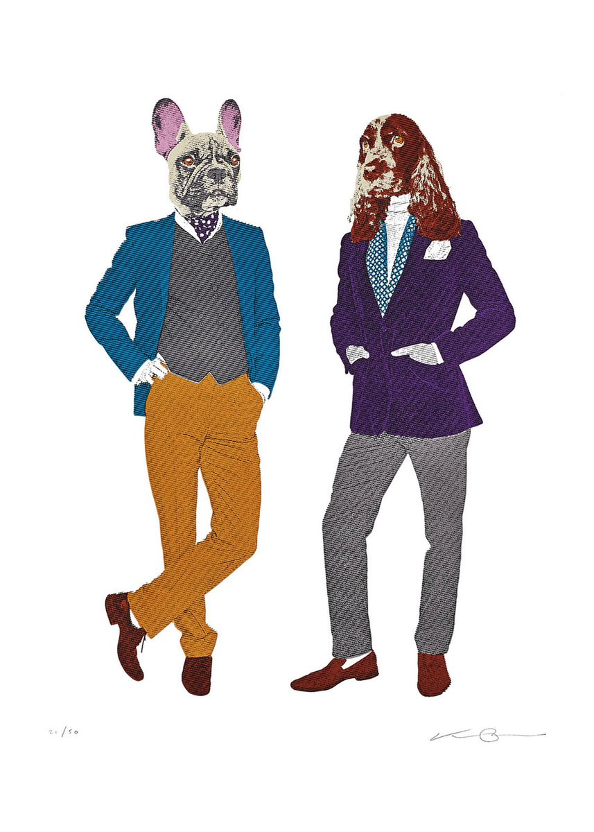 WomensArtForAll's tweet image. Kerry #Eggleton #WomensArt •French Bull Dog &amp;amp; Cocker Spaniel•