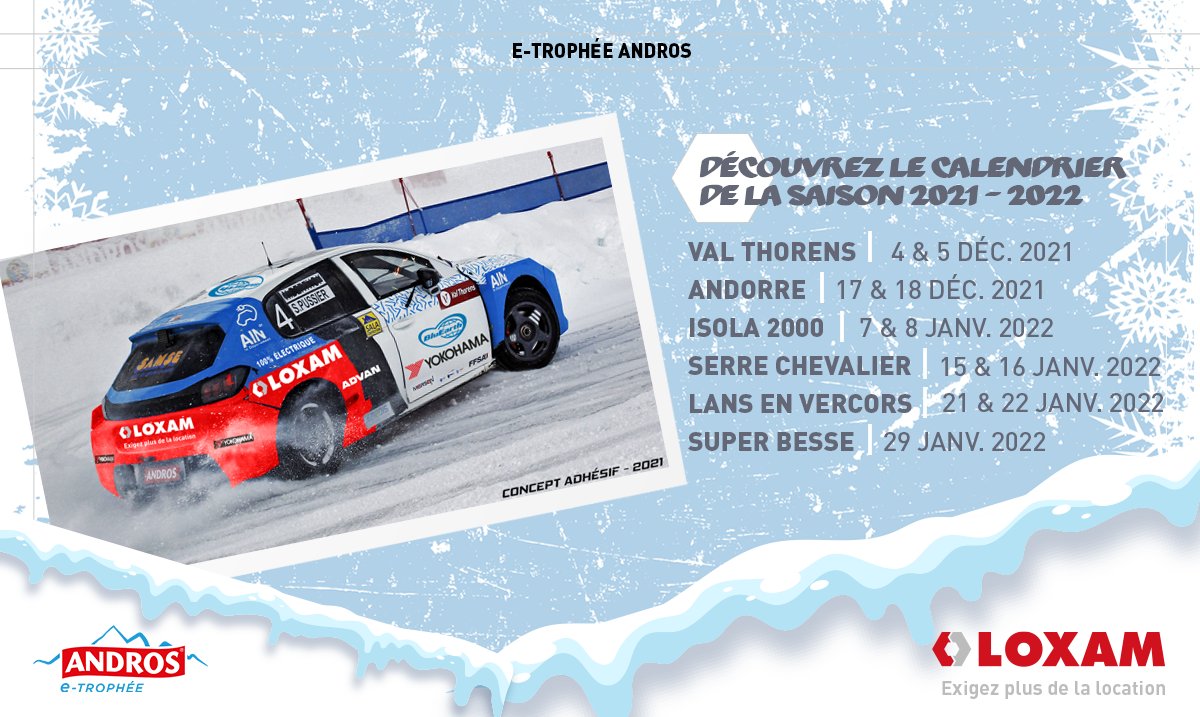 Loxam est de nouveau partenaire du <a href="/TropheeAndros_/">Trophée Andros</a> Andros ! 😄
Avec la voiture 100% électrique LOXAM x YOKOHAMA (Advan) x La Région Auvergne-Rhône-Alpes, <a href="/clemlhoste/">Cleeem lht</a> (Elite) sera présente une nouvelle fois aux côtés de Sylvain Pussier (Elite Pro) pour affronter la glace 🏆