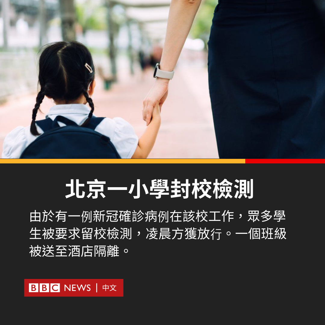 bbcchinese's tweet photo. 因有一名工作人员确诊新冠，11月1日夜间，北京一所小学的数百名小学生及老师被连夜留校，收到检测结果后方可离开。
社交媒体上可以看到，有大批家长焦急等在校门外。直至午夜前后学生们才得以离开。
该校学生年龄在7岁至12岁之间。当地媒体报道，其中一个班级的学生被送去酒店隔离。
📸 GETTY https://t.co/X5HW2As1CH