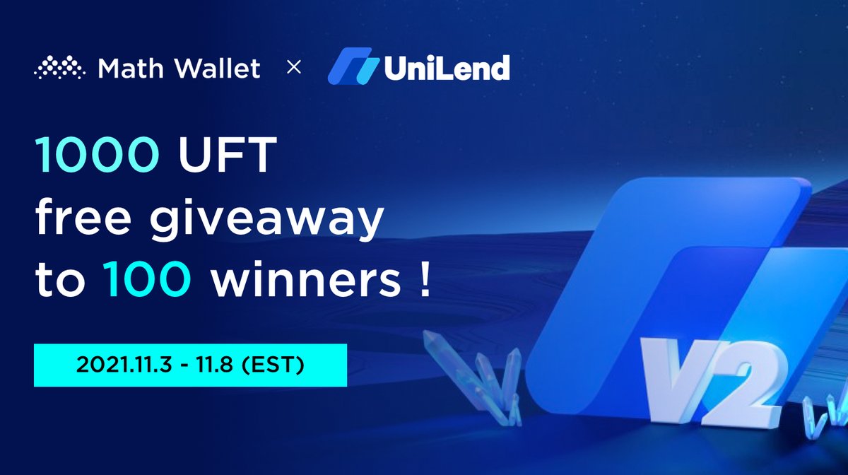 MathWallet's tweet photo. 🥳1000 $UFT free #Giveaways to 100 winners!

Create your MATH #BSC wallet to receive it.

❤️Follow @MathWallet &amp; @UniLend_Finance 
🔁RT &amp; @ 3 friends
✏️Fill the form: https://t.co/0OzuU5a7Du

#AirdropCrypto #mathwallet #Unilend #DeFi https://t.co/xuoix92d83