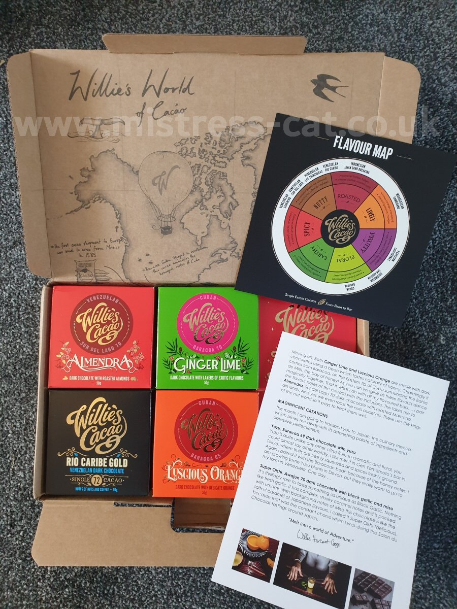 TheMistressCat's tweet photo. Remember Nettles Boy who gave me cheap chocolates? Well, he rectified the situation by sending me willies. @WilliesCacao's sampler box of world chocolates that is. Get your mind out of the gutter! π
#chocolate #qualitychocolates #WilliesCacao #Present #gift https://t.co/5fYCWqWTqE