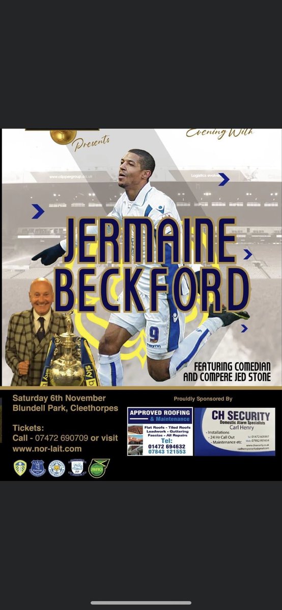 NorLaitEvents's tweet photo. Just 3 days to go until our @jermainebecks83 night at Blundell Park🇯🇲 

Tickets are still available but are selling fast, don’t miss this one🤜 https://t.co/kPm7XnrYzL