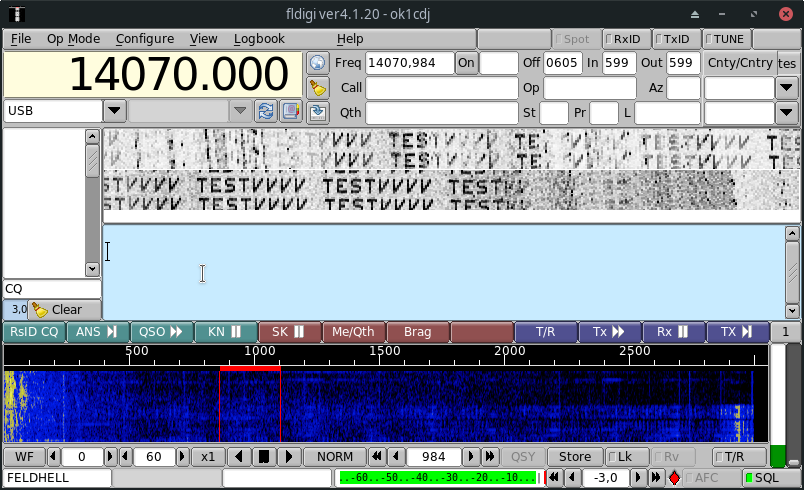 ok1cdj's tweet photo. #QO100TX trying to implement first digital mode -#feldhell https://t.co/x3h8fKCAtW
