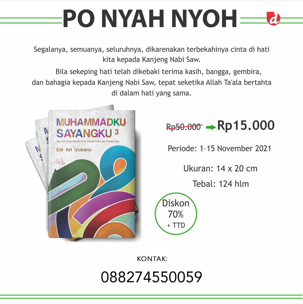 SublimBookstore's tweet photo. Bisa banget duoesan mumpung masih diskon.
1. Muhammadku Sayangku 3 harga 15K (Pakyai @edi_akhiles)
2. Cara Menikmati Kenangan dengan Baik harga 51K (Mas @agus_noor)
3. Ciuman Berwarna Biru harga 37K (@edoy___)

Pemesanan: https://t.co/tnJgRhehXE https://t.co/Cy6UDcX8yV