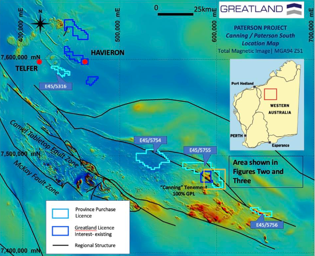 Greatland_GGP's tweet photo. Greatland Gold (LON: #GGP) announces it has identified two priority targets in new Canning and Paterson South tenements that are analogous to the magnetic and gravity anomaly associated with the #Havieron gold-copper deposit.

View: https://t.co/DVqL3yDiII

#GGP $GGP $GGP.L $NCM https://t.co/WbbgNGotpa