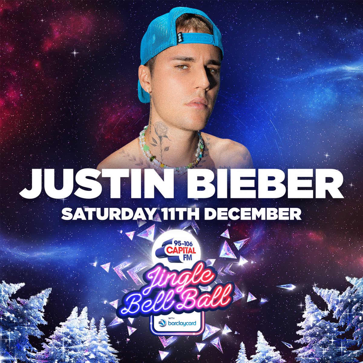 CapitalOfficial's tweet photo. 🚨 JUST ANNOUNCED 🚨 @justinbieber returns to the UK for his ONLY European show of 2021, exclusively at Capital's Jingle Bell Ball with Barclaycard 💥

#CapitalJBB | https://t.co/TxthXFTo7X ❄️ https://t.co/VWUeXpqn9w
