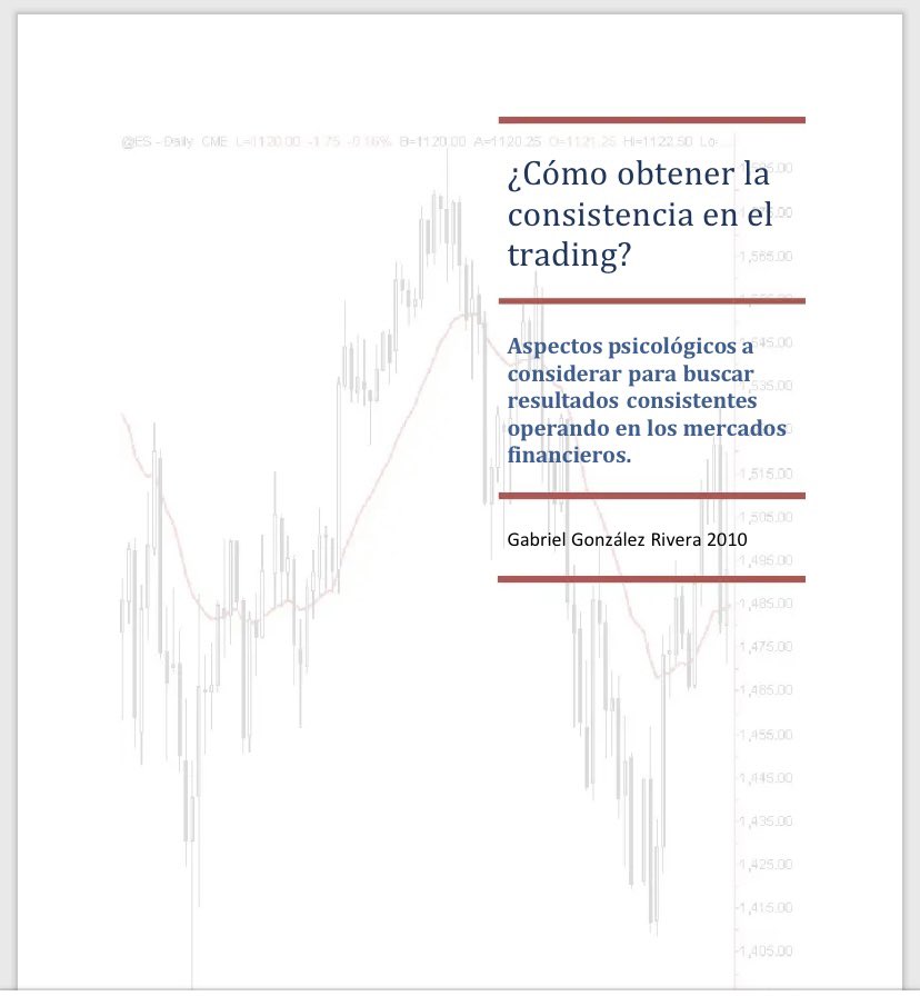 Acabo de subir en mi canal de Telegram el libro “¿Cómo obtener la consistencia en el trading?”. PDF 100% recomendable 🔝.

Agradezco un Rt para que todo el mundo lo pueda leer 🙌🏻