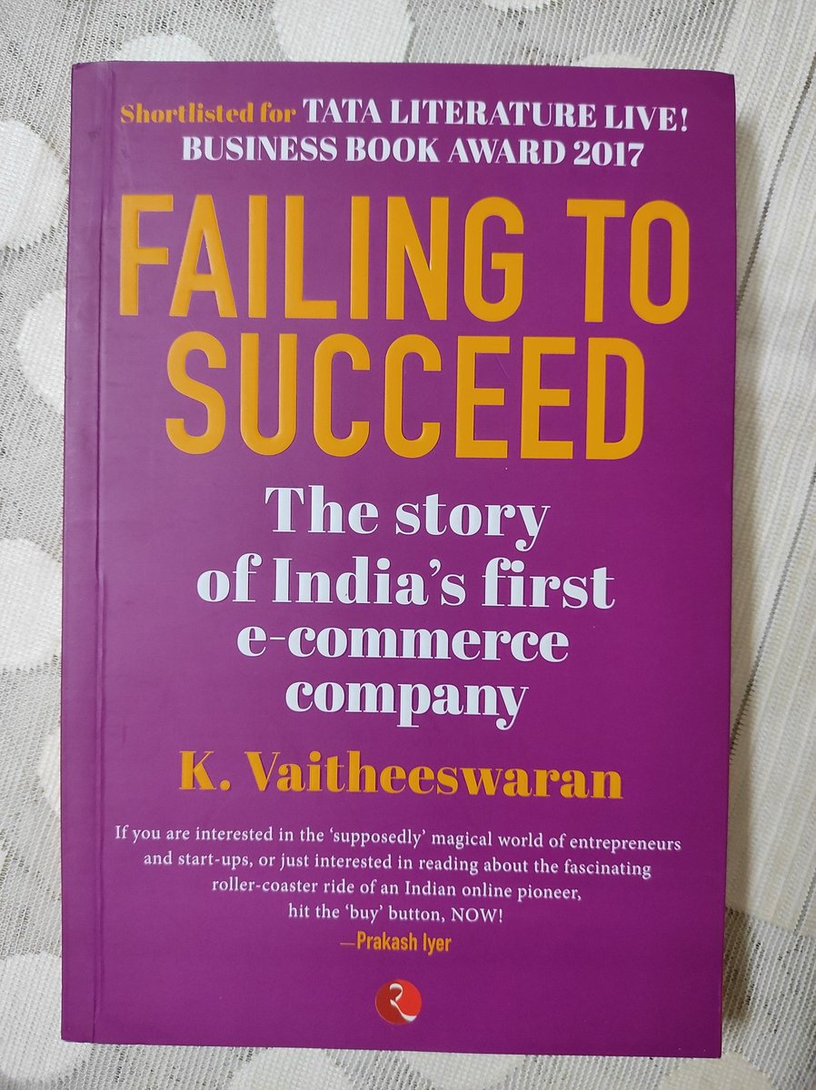 kshitijt9's tweet photo. Inspired by his humility and the curiosity to know what went wrong with India's first e-commerce company - Indiaplaza. I took up reading - "Failing to Succeed" by @vaitheek, widely hailed as the Father of Indian E-commerce. https://t.co/D1yeJdUIFZ