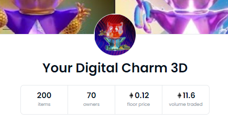To celebrate the 70 owners milestone I will do another giveaway among the current and future owners of a charm.
Rules retweet this tweet 
Own a charm.

Winner will get a work from my collection (0.15e )

200 collectibles
0.125 $ETH
opensea.io/collection/you…
#yourdigitalcharm3d
